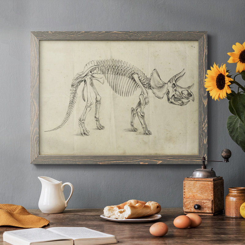 Étude de dinosaures II, Gris, H 26 po x l 38 po x P 1,5 po