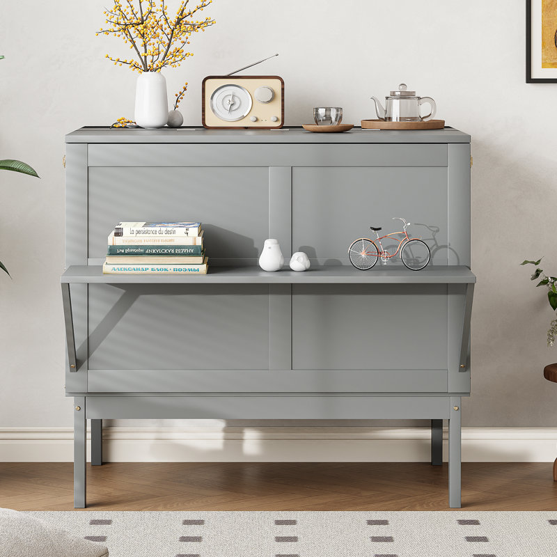 Storage Bed, European Single (90 x 200 cm), Grey
