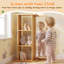 Étagère de rangement pour jouets à 3 compartiments avec miroir en acrylique, organisateur de bibliothèque réversible pour tout-petits et enfants Montessori