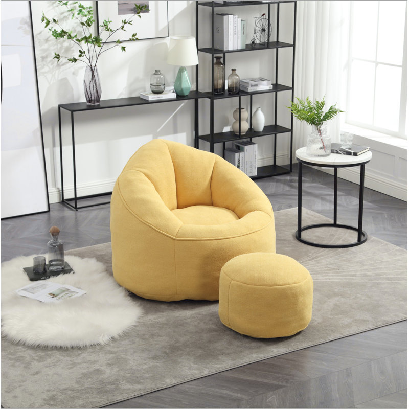 Fauteuil à billes Bedding, Coton jaune