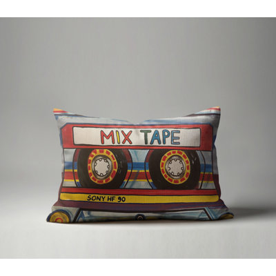 Mix Cassette Tape Faux Linen Lumber Pillow