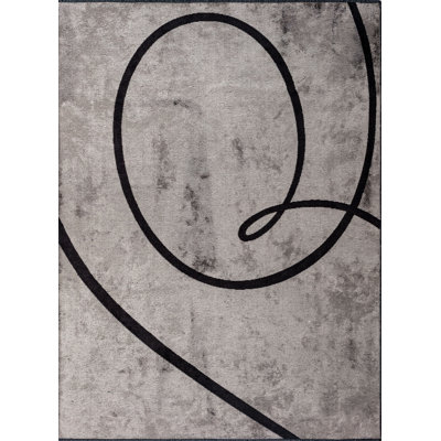 Rapture Black Gray Abstract Luxury Area Rug