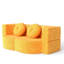 Lit simple avec oreiller, compressible, jaune, pour chambre d'amis - Léger, aucun assemblage requis, salon pliant jaune, confortable et polyvalent, rembourrage en mousse de fibre