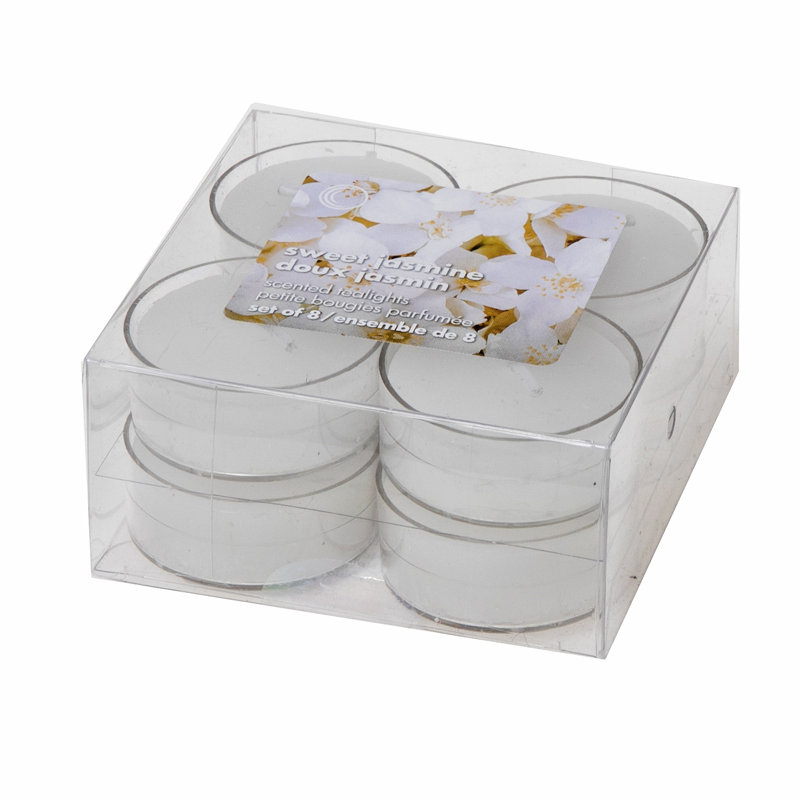 Paquet de 8 bougies chauffe-plat parfumées jasmin sucré - ensemble de 4