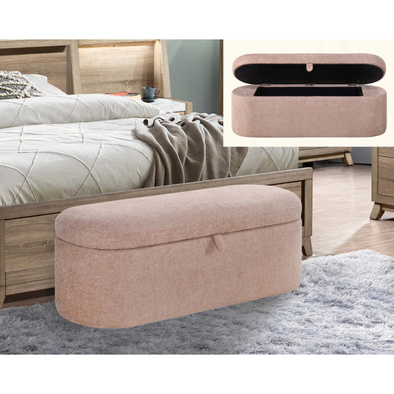 Philipa Storage Bench-Mauve Tweed, Pink