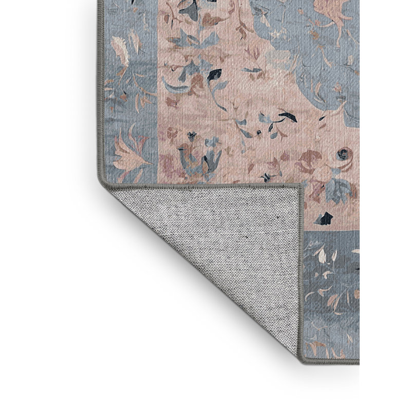 Machine Washable Gray Area Rug, Square 7'