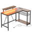 Thielsen 48" L Shaped Computer Desk with Power Outlet, LED Gaming or Work Desk with Monitor Stand-570837826