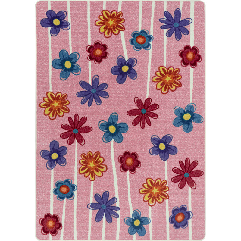 Big Blooms by Joy Carpets Area Rug, Rectangle 5'4" x 7'8"