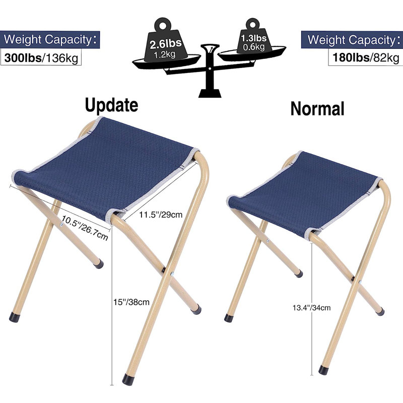Paquet de 2 tabourets de camping pliables pour la pêche en plein air Arlmont & Co.