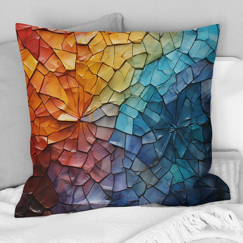 Coussin décoratif à mosaïques colorées II - Collages abstraits