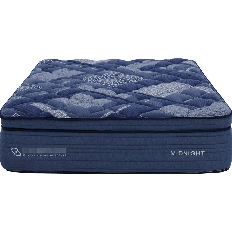 Lit de 14 pouces avec grand lit, unité de poche, mousse à mémoire de forme et housse en tissu super doux, taille multicouche bleue compressée