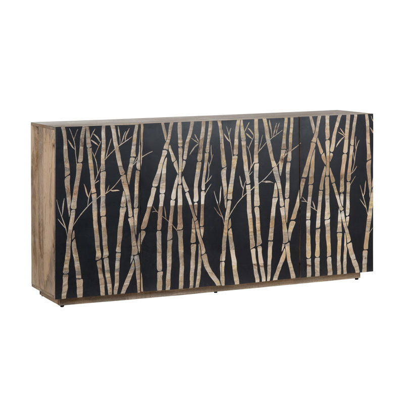 Bamboo Four-Door Media Credenza_Sideboard