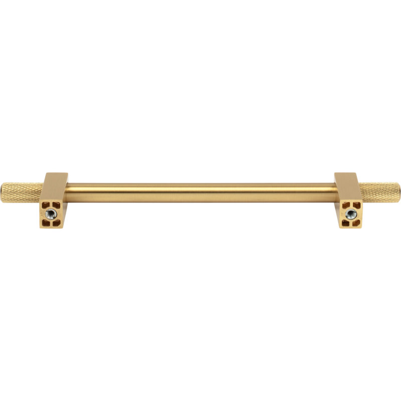 Larkin 4 Knurled Ends Bar Pull, Brushed Gold, 3 3/4"