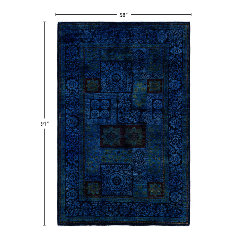 Overdyed One-of-a-Kind 4' 10" x 7' 7" Hand Knotted Area Rug