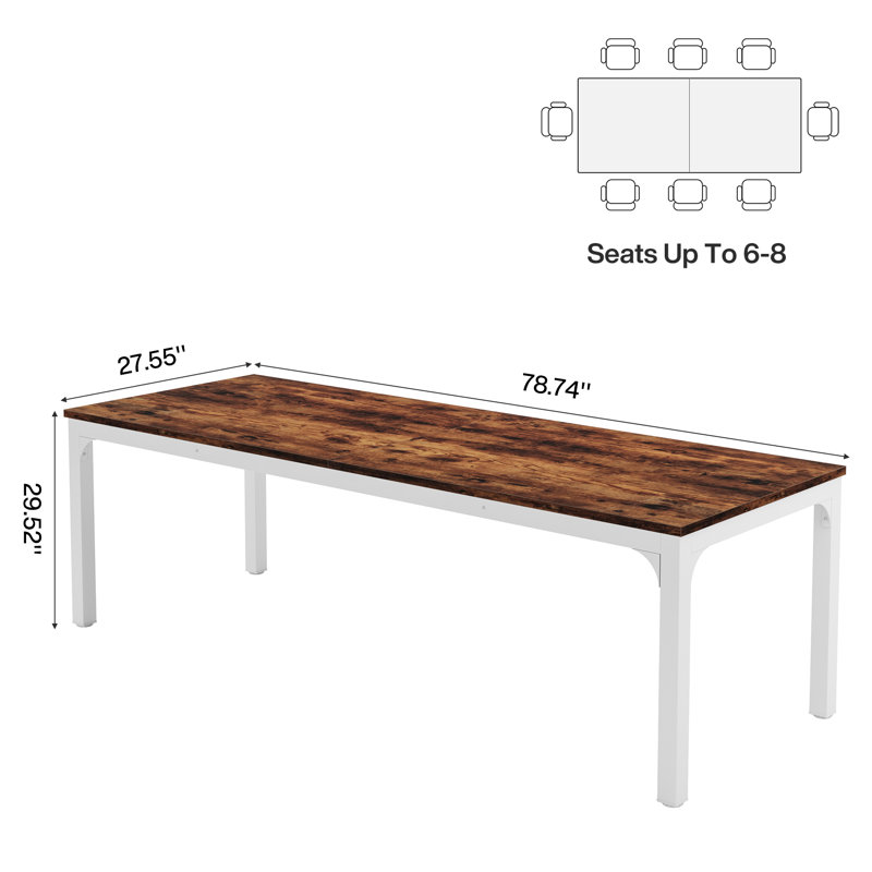 Table de conférence 78,74 "multiple, Brun rustique / Blanc