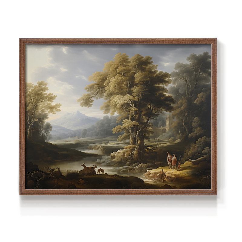 Faune, série III, reproduction encadrée, H 8 po x l 10 po, Noyer