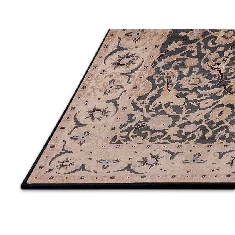 Tapis ivoire / bleu marine Rodolf, Rectangle 7 pi x 10 pi