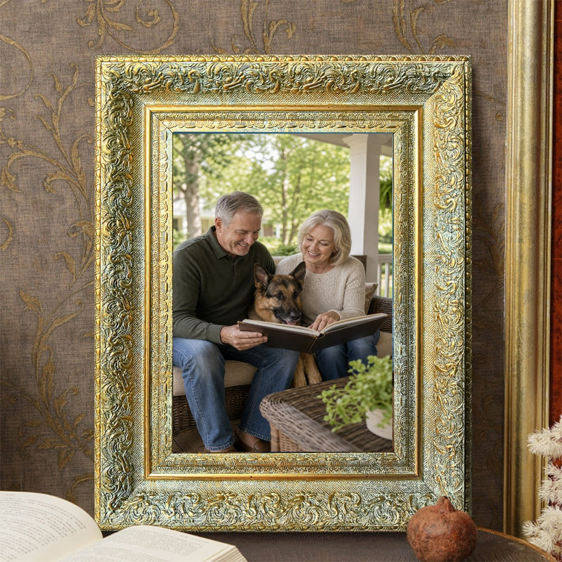Cadre photo classique moderne 1PC 11 po x 14 po avec affichage horizontal ou vertical, Antique Gold, 1, L 11 po x H 14 po