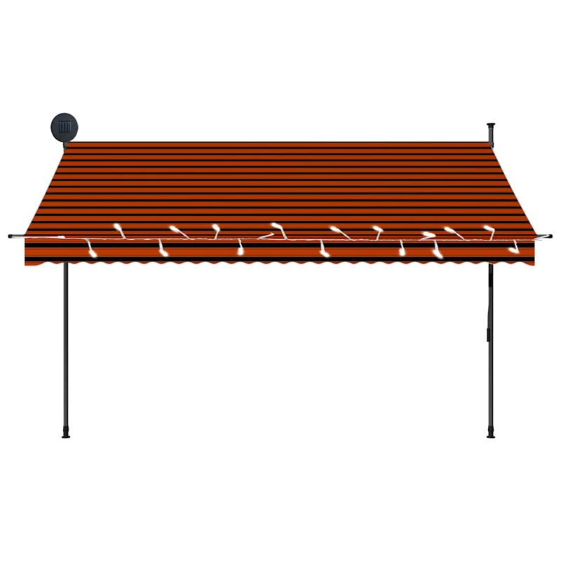 Polyester Cover Retractable Door / Window Awning, 118.10" H x 118.10" W, Orange/Brown
