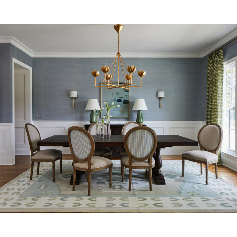 Ivy Hand Knotted Wool Oriental Area Rug, Rectangle 9' x 12'