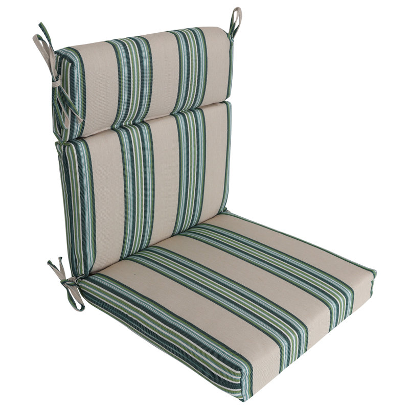 20-Inch By 42-Inch Woven Olefin Outdoor Seat/ Back Chair Cushions (Set Of 2), Beige;Green;Multi-Colored