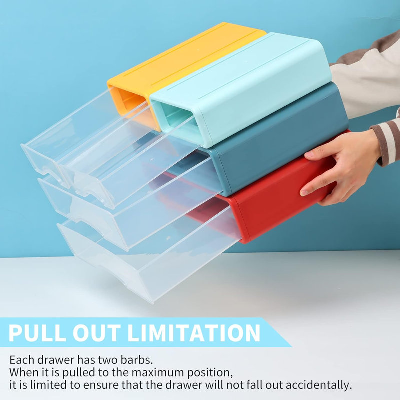 4-piece Office Organizer Set With Plastic Drawers