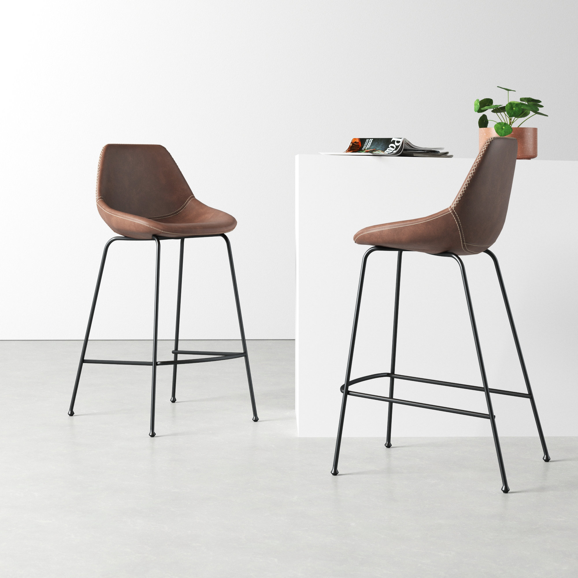 Garner Counter & Bar Stool, Counter Stool (26" Seat Height), Brown