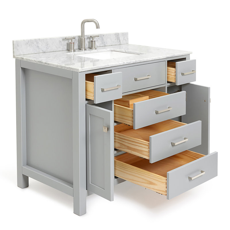Ensemble de meuble-lavabo simple 43 po Aberdeenshire, Gris