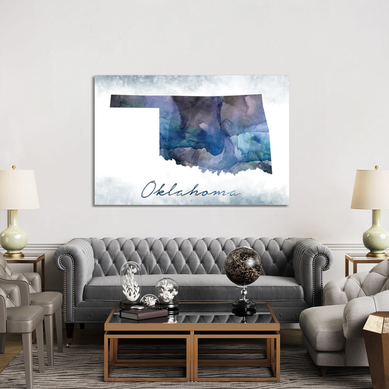 Oklahoma State Bluish 1 Piece Wrapped Canvas Wall Art, 152.5 cm H x 101.5 cm W