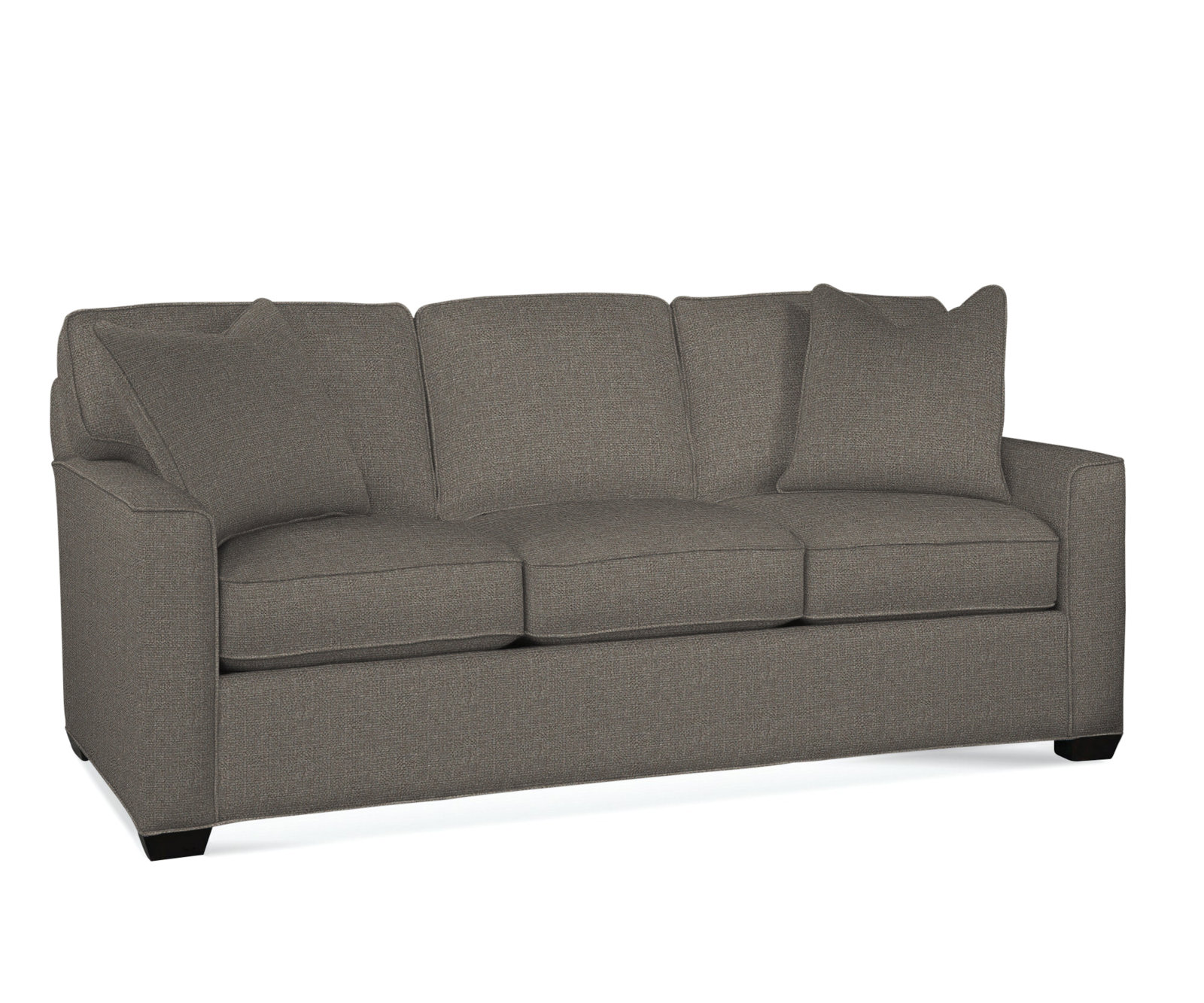 Frye 81'' Upholstered Sofa, Gel Memory Foam Mattress, Gray Sugar Performance, Black