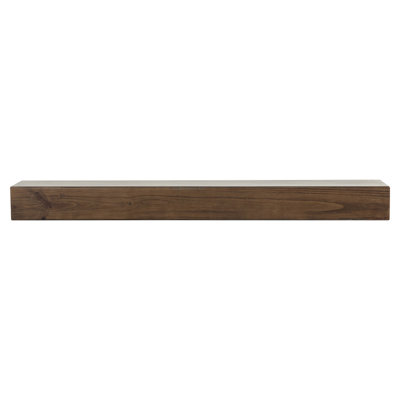 Dakota 48" Mocha Stain Floating Pine Wood Fireplace Mantel Shelf with Hand-Distressing - Mounting Hardware Included