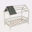 Lit simple en bois avec clôture-803263108