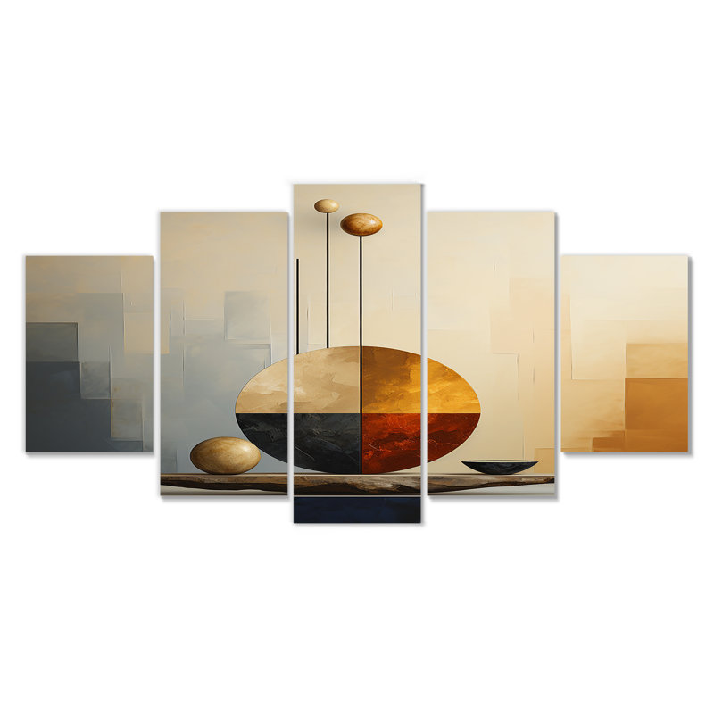 Ensemble de 5 décorations murales Zen Zen, H 32 po x l 60 po