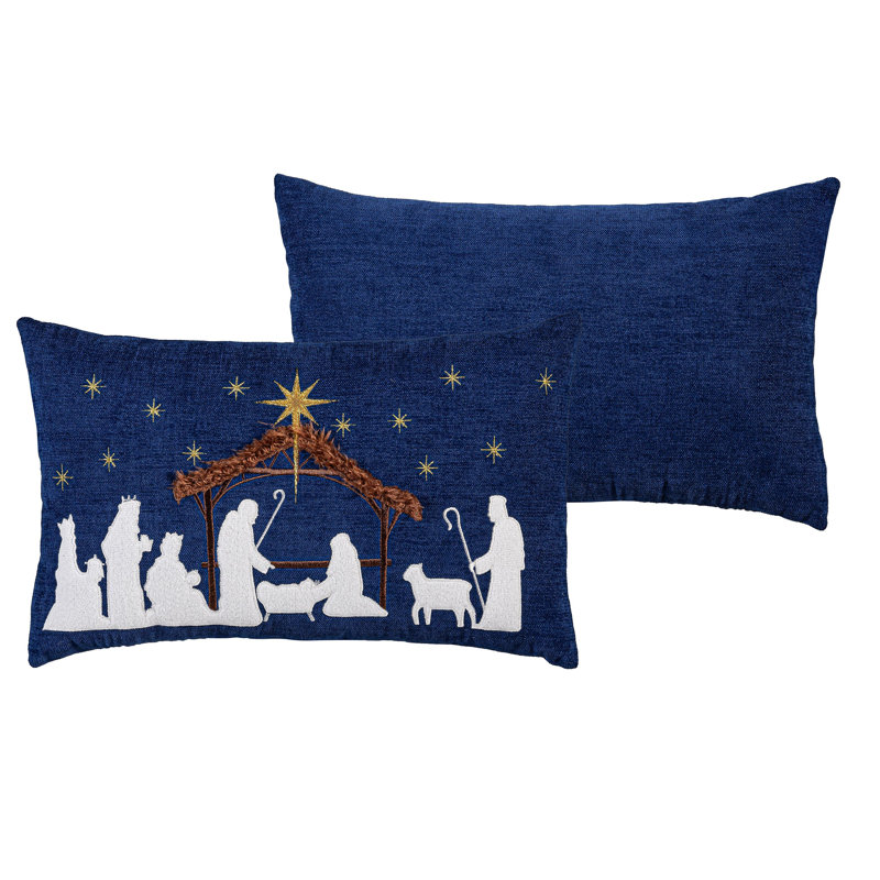 Coussin lombaire Nativité, L 16 po x H 10 po