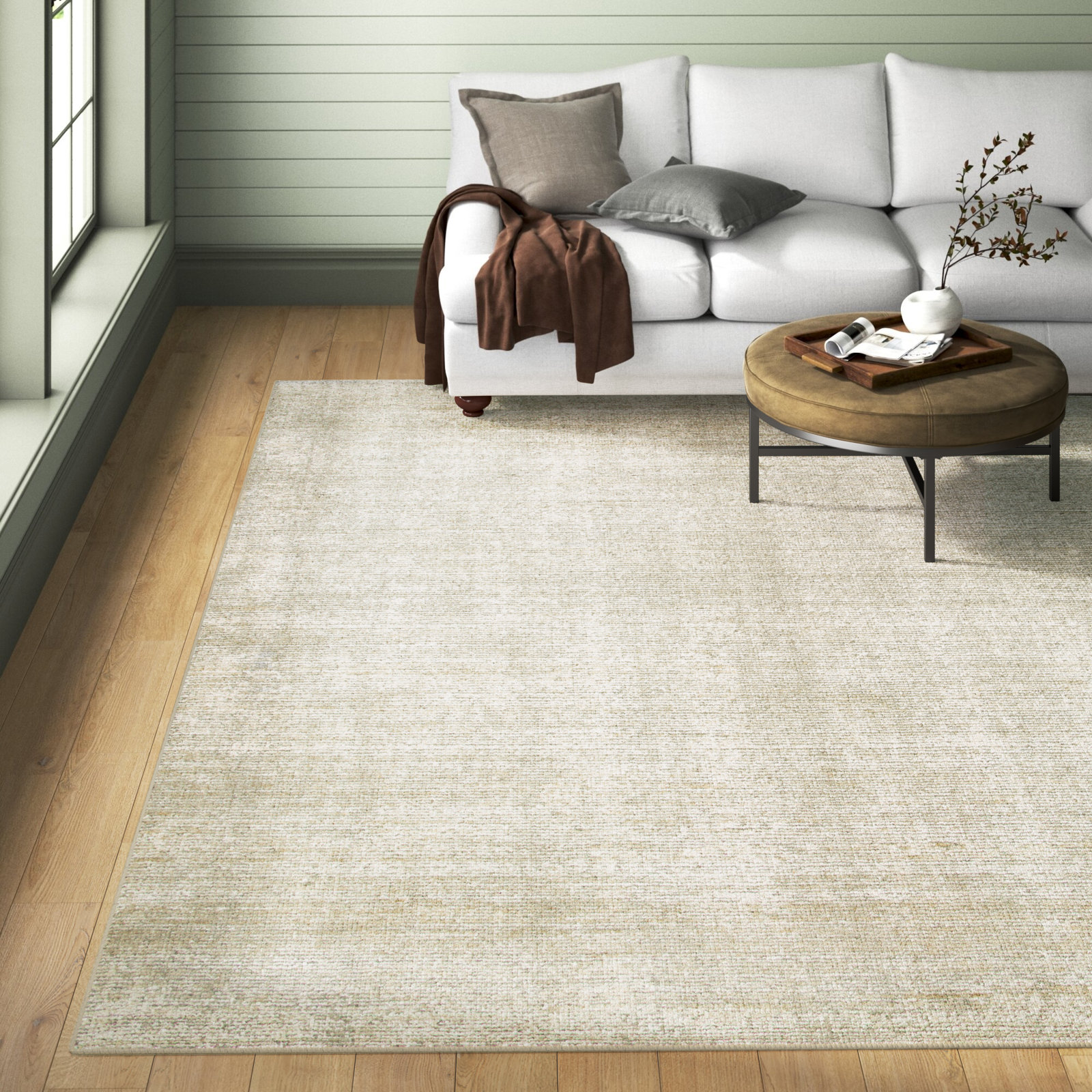 Casleton Handmade Dark Beige Rug, Runner 5' x 8'