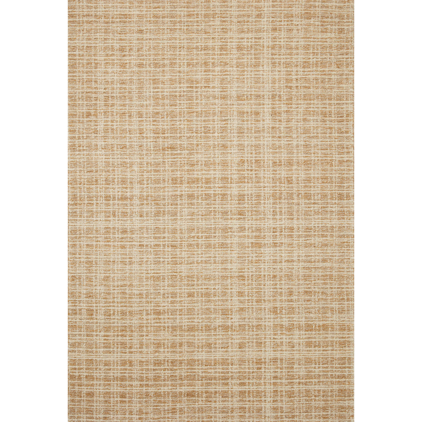 Polly Checkered Straw/Ivory Area Rug, Rectangle 9'3" x 13'