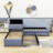 Twin Size 2 Drawers Upholstered L-shaped Platform Beds with Trundle