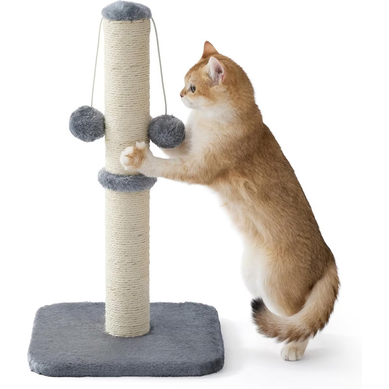 Grattoir pour chat en sisal Lesure, Gris, H 34 po x l 15,7 po x P 15,7 po 