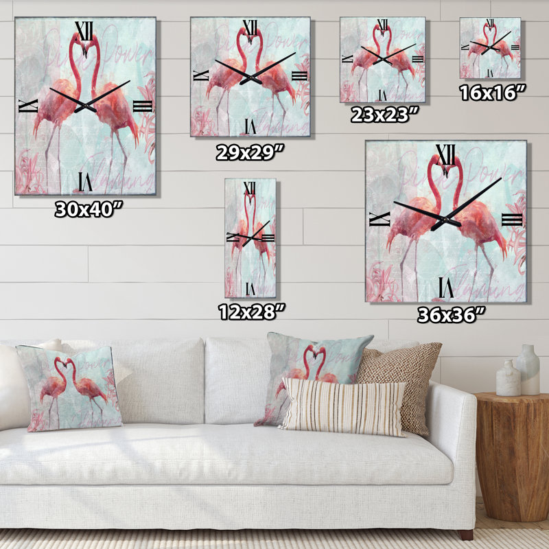 Très grande horloge murale Flamingo Power, Grand
