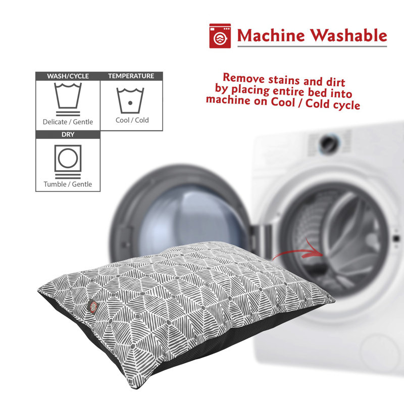 Coussin Charlie, gris, Grand (l 46 po x P 35 po x H 4 po)