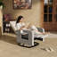 Fauteuil inclinable pivotant en osier de 28 po avec table d'appoint relevable-1044909685