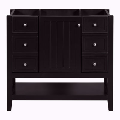 Meuble-lavabo 36 po sans lavabo, base d'armoire seulement, une armoire et trois tiroirs