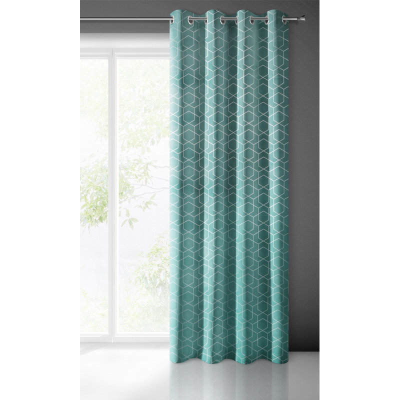 Marmie Blackout Curtains Single Panel, Turquoise