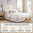 Extra-Tall Tufted Velvet Upholstered Platform Bed with Storage Drawers, King, Cream Velvet-1874685104-1874685106