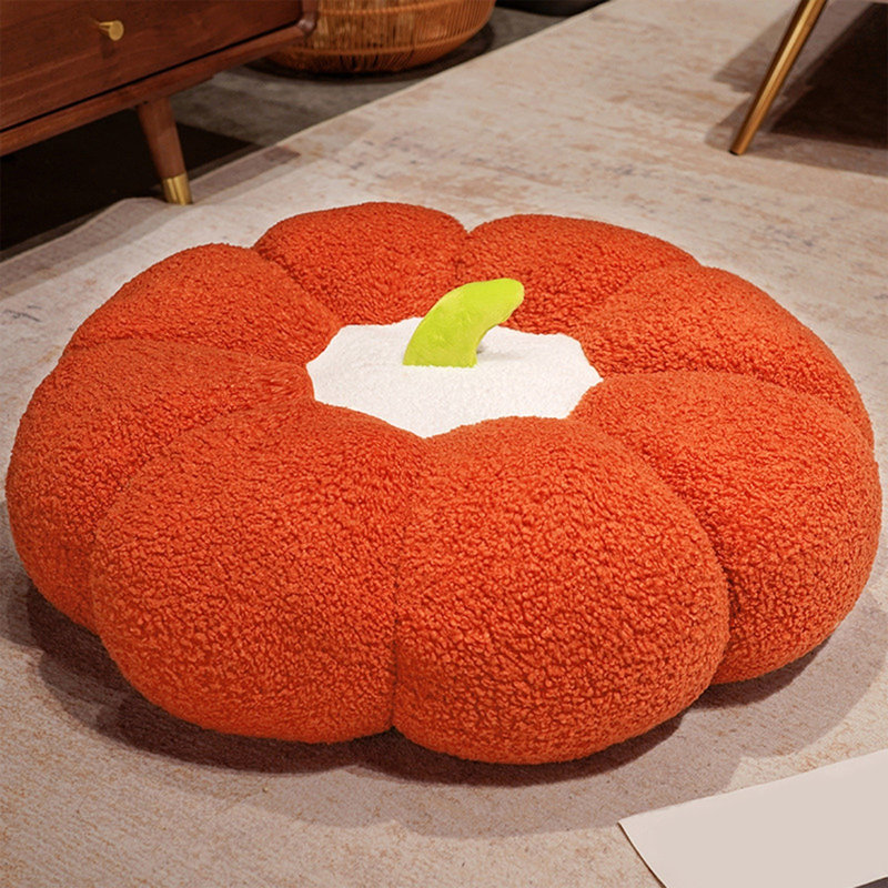 Pumpkin Futon Cushion Window Cushion Tatami Thickened Butt Cushion Bedroom Living Room Cushions Lazy Back Cushions, Orange