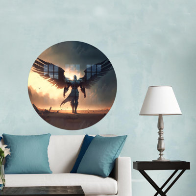 Superbe art mural ange de guerre en verre moderne parfait pour les cadeaux de bébé personnalisés et l'impression murale en verre