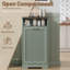 Armoire à poubelle basculante cannelée de 13 gallons avec tablette - Verte-130194912-132784061