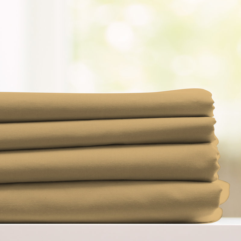 Ensemble de draps en microfibre Luxury Hotel Comfort, Or, Ensemble de draps pour grand lit + un drap-housse 