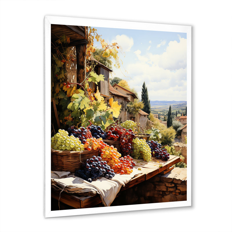 Vineyard Harvest Symphony II, reproduction d'art sur toile, Cadre photo blanc, H 32 po x l 24 po x P 1 po