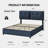 Bed Frames with Headboard, Boucle Bed Frame with Upholstered Headboard, Removable Upholstery, Wooden Slats Support, No Box Spring Needed-1406614507-1406614501